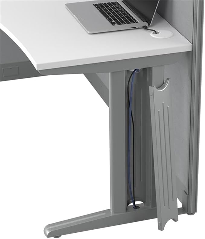 Bush Business Furniture Office in an Hour 2 Person L Shaped Cubicle Desks with Storage, Drawers, and Organizers in Pure White