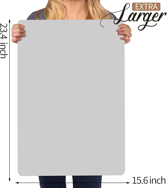 LEOBRO Silicone Mat, 23.4” x 15.6” Gray Silicone Mats for Crafts, Resin Molds, Play Dough Mat, for Resin, Clay, Paint, Arts and Crafts, 1 MM Thick