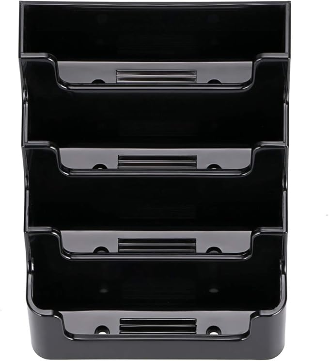 Hipiwe 2 Packs 4-Tier Acrylic Business card Holder Stand Clear Desktop Index Card Filing Card Holder Diaplay