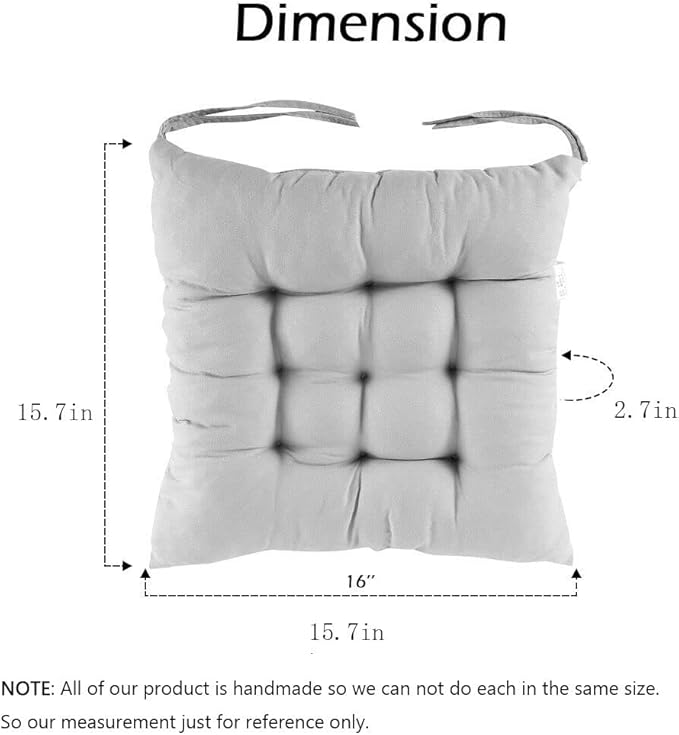 Indoor Chair Cushions Non-Slip Thicken Seat Cushion for Indoor Outdoor Dining Chair Office Chair Desk Chair(Black)
