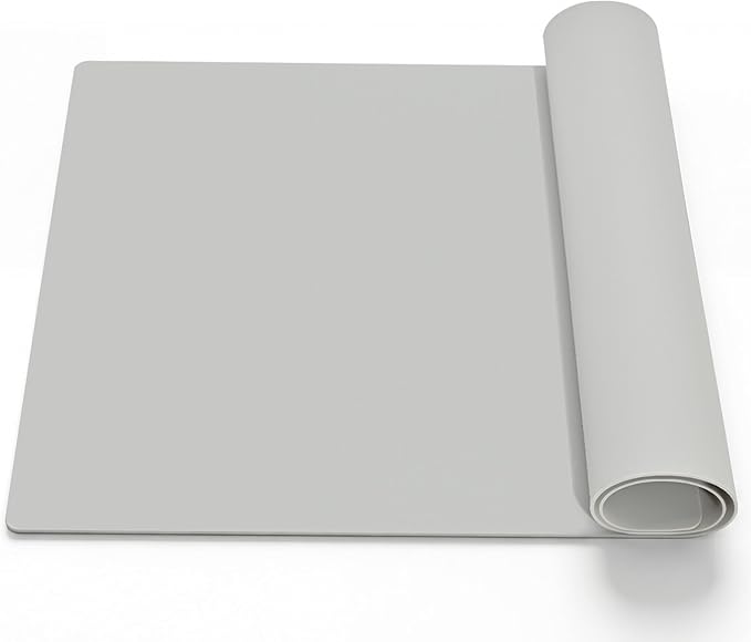 Silicone Mats for Crafts, 28" x 20"x1.3MM Large Silicone Mat,Silicone Mats for Kitchen Counter,Craft Mat, Nonskid Heat Resistant Desk Saver Pad, Multipurpose Mat, Placemat, Grey