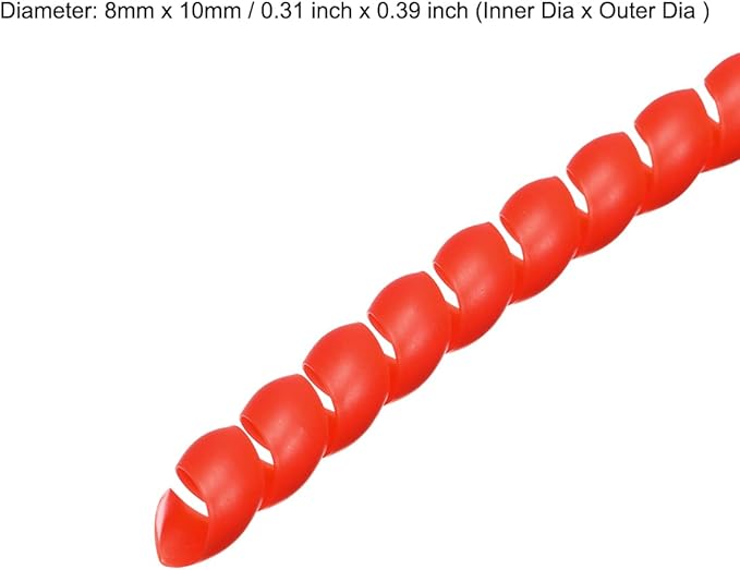 uxcell Flexible Spiral Tube Wrap Cable Management Sleeve 8mm X 10mm Computer Wire Manage Cord 2 Meters Length Red