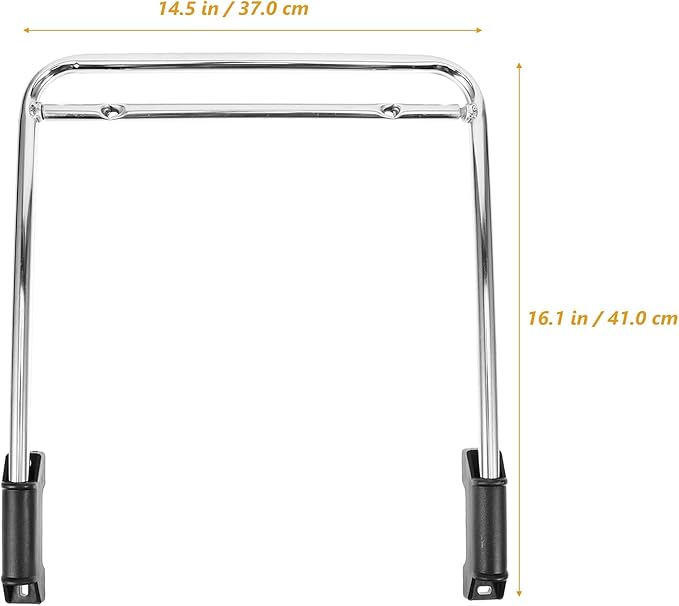 KALLORY One-Piece Electroplating Footrest for Office Chair Stainless Steel Telescopic Foot Pedal Frame 16.14X14.56X0.78In Space-Saving Pull-and-Flip Design for Comfortable Leg Support
