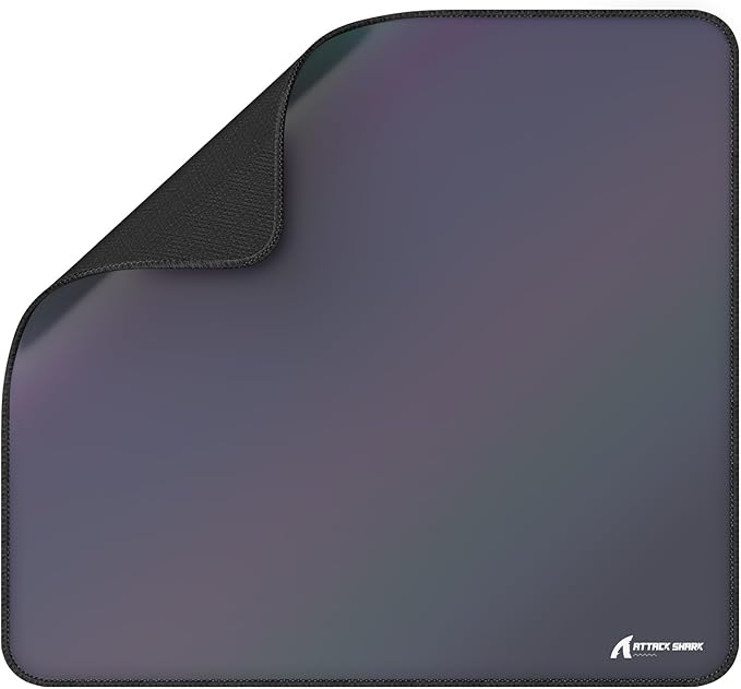 ATTACK SHARK CM03 Gaming Mouse Pad for Esports Speed Large Mouse mats Waterproof Surface and Anti-Slip Rubber Base Size XL Holographic Rainbow Coated 17.72” x 15.75” x 0.16” Gradual Gray
