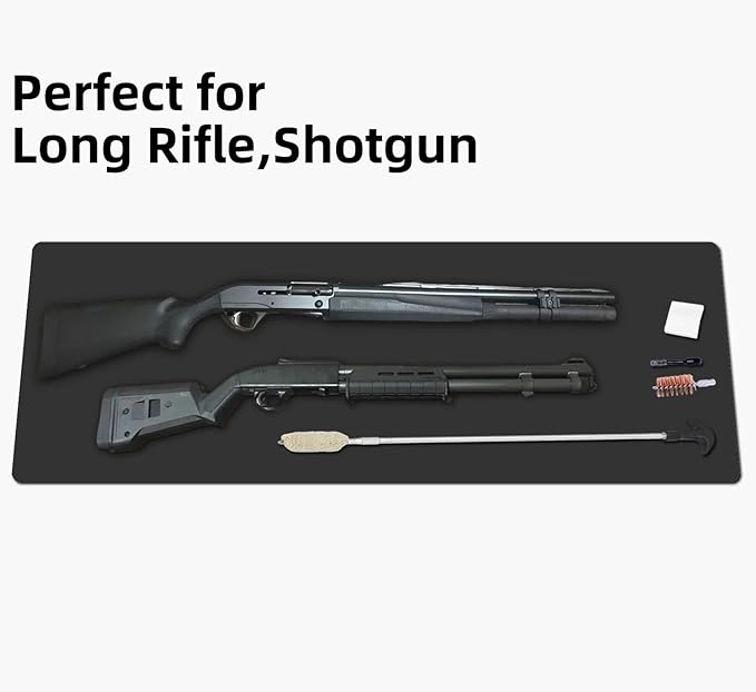 Large Gun Gleaning Mat for Pistol Rifle Shotgun, Oil-Resistant Gun Cleaning Pad, Non-Slip Waterproof Leather Workbench Mat Desk Pad for Gun Maintenance