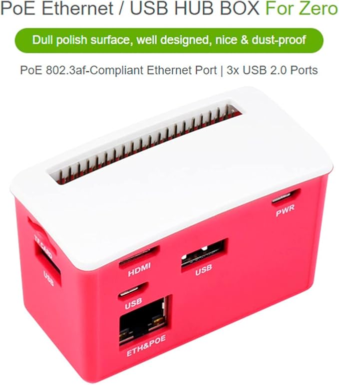Raspberry Pi USB/ETH HUB HAT for Zero 2W/Zero W - PoE Ethernet/USB HAT Board