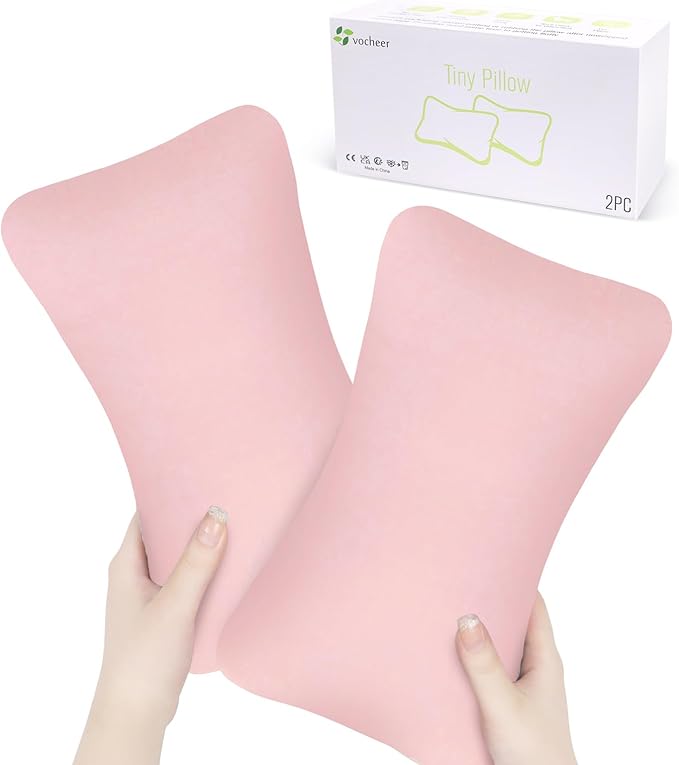 vocheer Small Pillows for Sleeping, 11"x7" Mini Pillow for Travel, Tiny Pillow for Neck, Lumbar, Knee, Wrist, Pets, Cotton Small Back Pillows for Travel, Bed, Office, Machine Washable, Dusty Rose-2pc