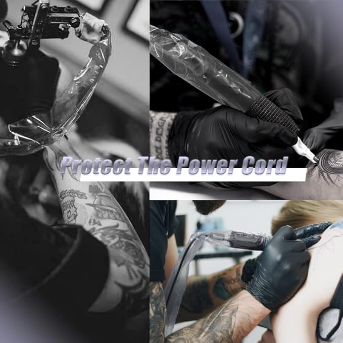 125pcs Pen Bags - Tattoo Cord Sleeves Black Clip Cord Covers Wrap