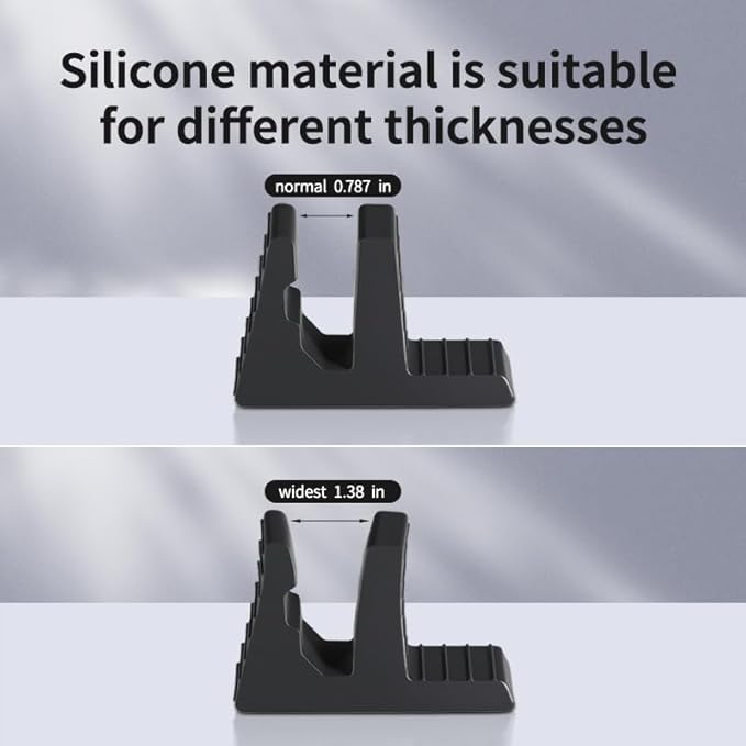 2-Pack Laptop Stand - Vertical Laptop Stand with Cable Management Silicone Holder, Anti-Slip, Durable, Cooling Stand, Universal for MacBook/Dell/HP/Lenovo Laptops
