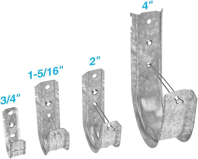 InstallerParts Cable Support Wall Mount J-Hook with Retaining Clip, 1-5/16", 50 Pcs