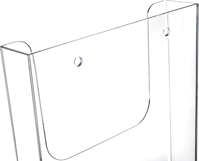 3 Pack Acrylic Brochure Holder, 8.5 x 11 Inch Brochure Holder Wall Mount, Clear Literature Organizer Pamphlet Flyer Display Plastic Magazine Holders for Wall