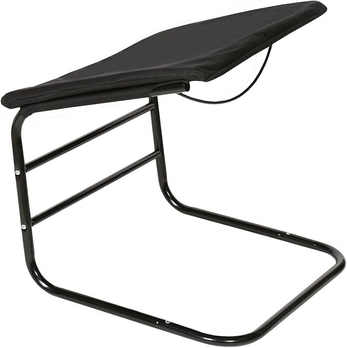 ETNA Ottoman Foot Rest Footstool - Supportive Leg Rest for Chair Sofa Couch - Office Footrest Under Desk Foot Hammock - Black Padded Foot Stool