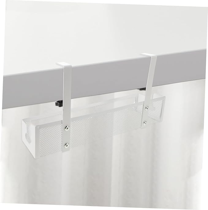 Vaguelly Desk Tray No Drill Cord Organizer for Tidy Spaces for Cables Heavy-Duty Metal Design Easy Installation White