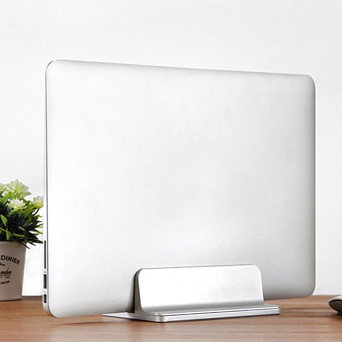 Mipcase Vertical Laptop Stand Holder 1Pc – Adjustable Width for Books & Laptops, Scratch-Resistant 3D Curved Groove for Desk Organization – for Home Office, Study Desk, Students, Remote Workers