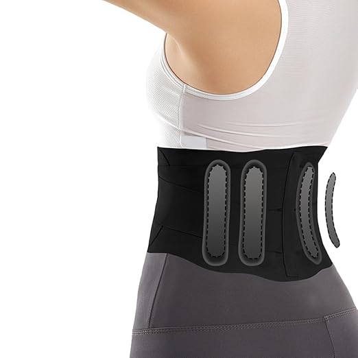 Super Thin Back Brace for Lower Back Pain Women Men, Lumbar Support Waist Support Brace for Women Lower Back Pain Relief Products, Hip Belt Waist Belt Sciatic Nerve Brace for Women Men (Black, Large)