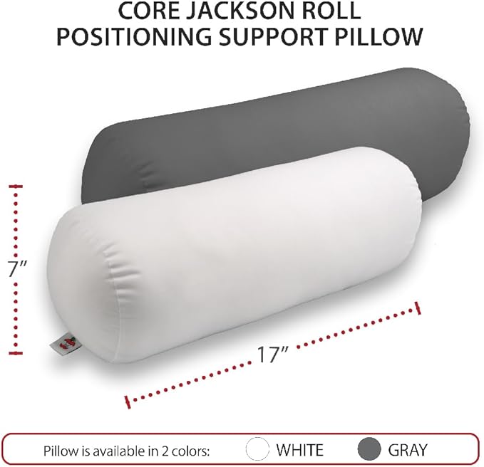 Core Products Jackson Roll Orthopedic Bolster Pillow - Neck, Back, Leg, Knee & Arm Support – Cervical & Lumbar Roll for Pain Relief, Spinal Alignment & Travel Comfort for Bed or Chair