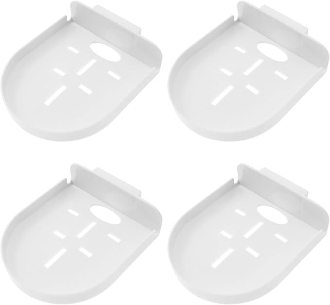 4PCS Camera Mount Wall Mounted No Drill Home Storage Rack Universal Surveillance Tray for Windows Smooth Surfaces White