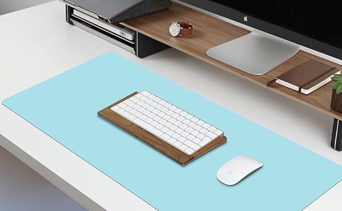 Large Mouse Pad, Waterproof PU Leather Desk Pad, Stylish and Back Anti-Slip Double Sided Cmoputer Mouse Pad for Laptop, Gaming,Office/Home(Green,80cm)