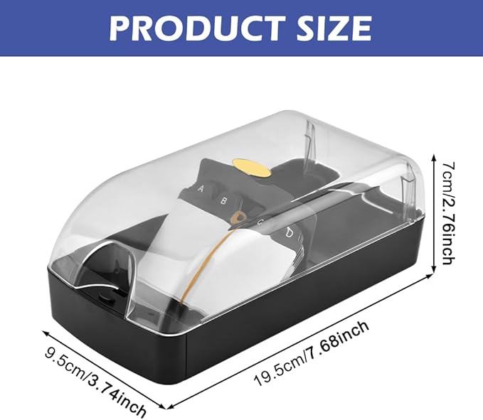 Business Card Holder, 350-Card Capacity Business Card File Plastic Storage Box with Transparent Tilted Lid, Dust-Proof Desktop Organizer for Office Reception(SIZE:M)