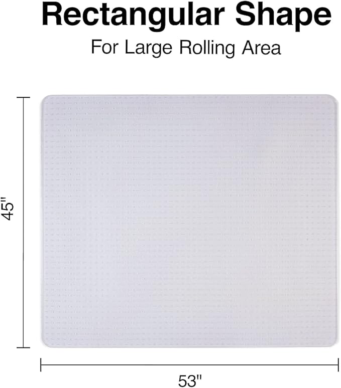 Staples® Carpet Chair Mat, 45" x 53'', Medium-Pile, Clear (28592)