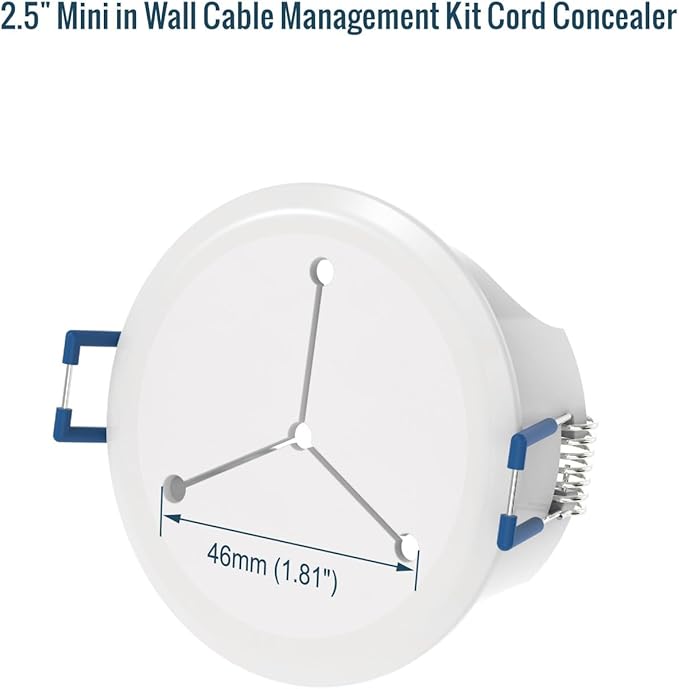 Tecmojo TV Cord Hider for Wall Mounted TV – 2.5" Mini in Wall Cable Management Kit, Fits 3 Low Voltage Cables – Best for Mounted TVs, Speakers, Desks, 4 Pack
