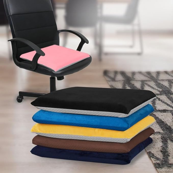 Augld Square Chair Seat Cushion Memory Foam Chair Cushion for Kitchen, Dining,Office or Car 18x18 in Navy