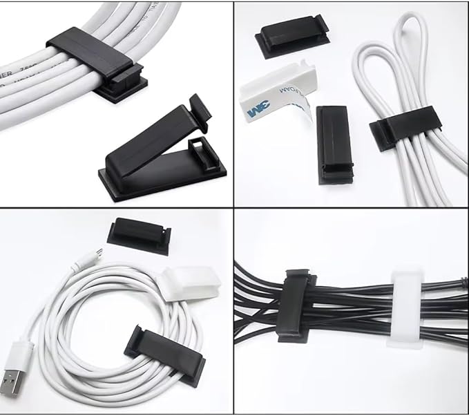 315-Piece Cable Organizer Kit with Clips, Sleeves, Zip Ties and Adhesive Holders for Desk, Home Office and Car Wire Management