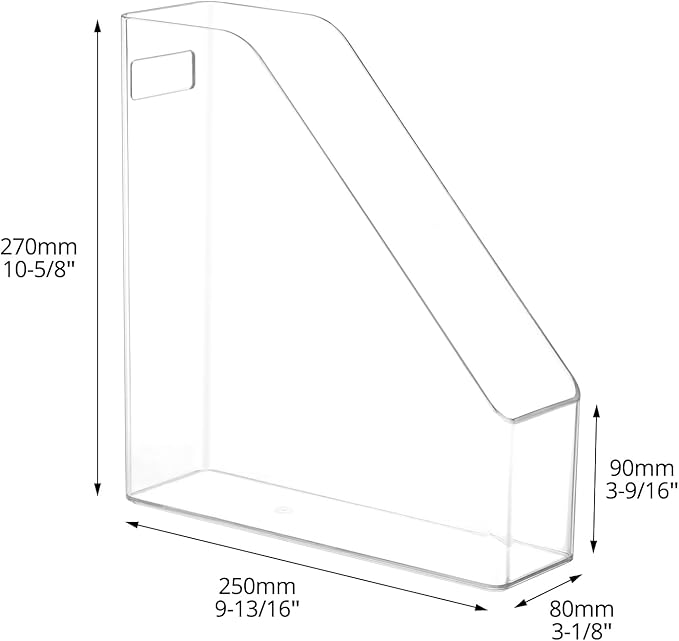 QWORK Clear Acrylic Magazine File Holder, 2 Pcs, 10.24” X 9.45” X 3.54”, Reliable and Sturdy