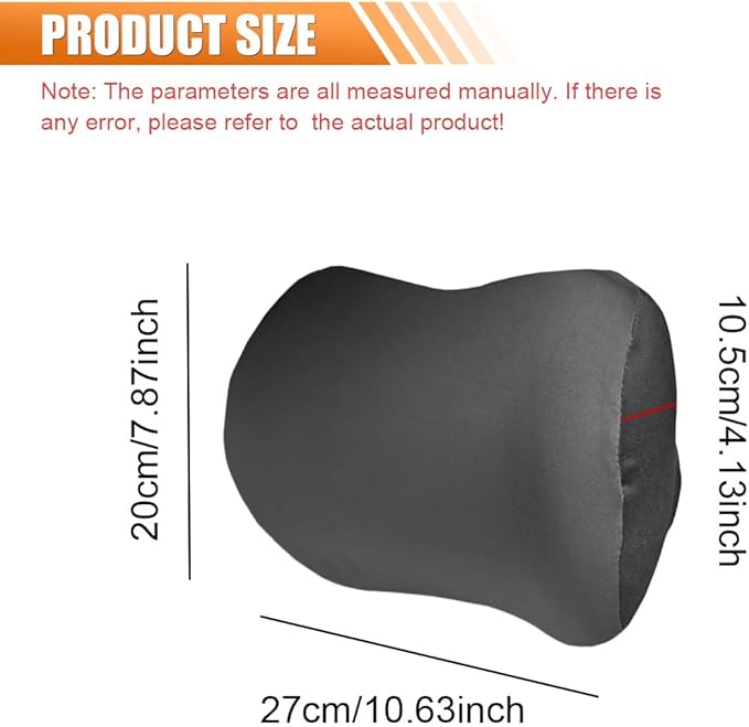 Car Headrest Pillow for Driving - Memory Foam Soft Automotive Neck Support Pillow Cushion with Adjustable Strap - Comfortable Car Seat Headrest Pillow for Neck Pain Pressure Relief (Gray)