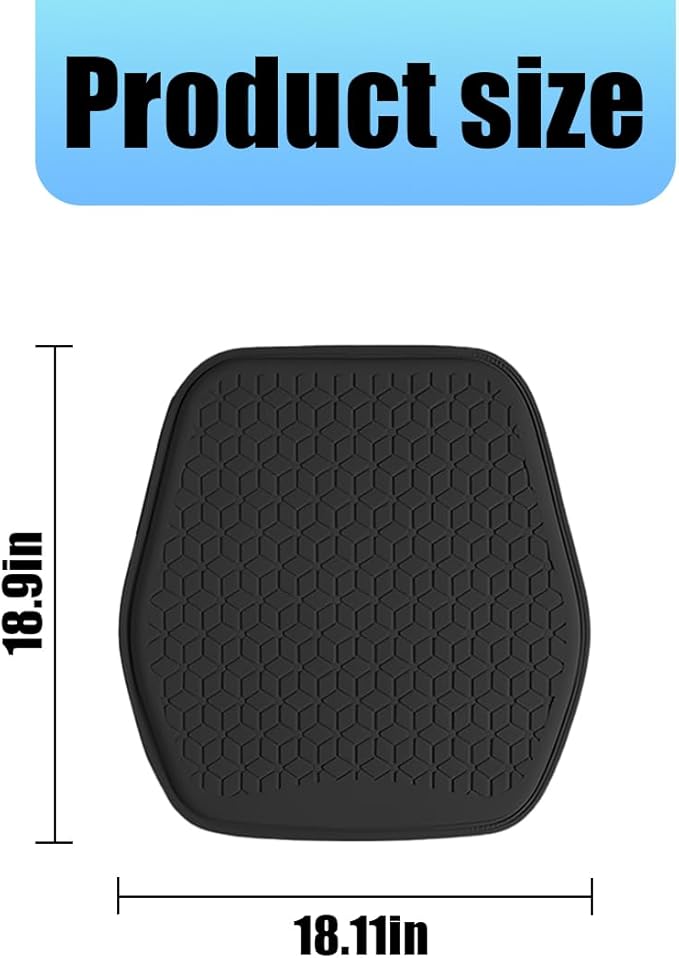 Zpana Gel Car Seat Cushion, Non-Slip & Comfortable Automotive Chair Protector Pad for Driving, Breathable Vehicle Interior Mat Cover Accessories, Universal for SUV Sedan Truck (Black)