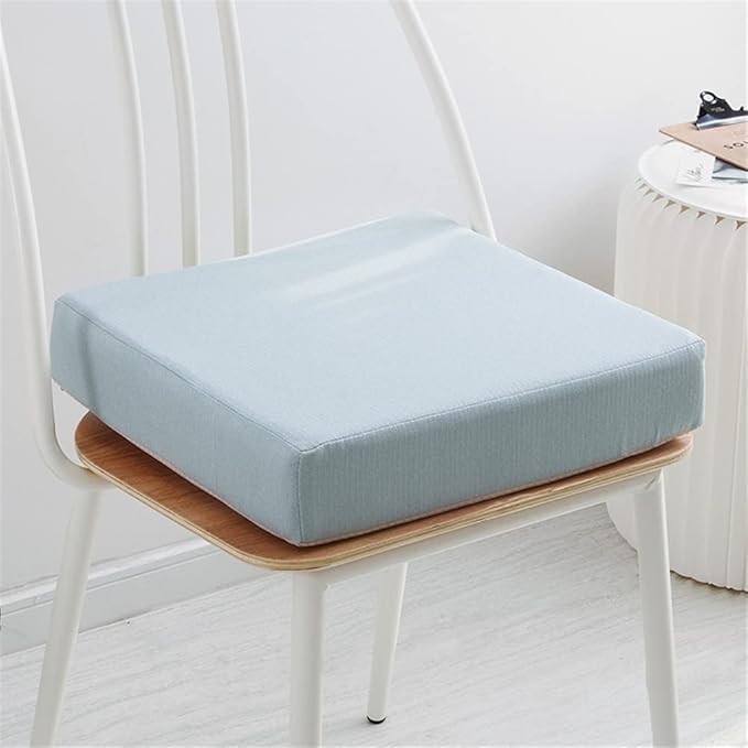 Indoor Chair Cushions Memory Foam Seat Cushion for Armchair, Non-Slip Pads Booster Comfort Pad Indoors Outdoors Car Office Sofa - Square (50X50x8cm,Light Blue)