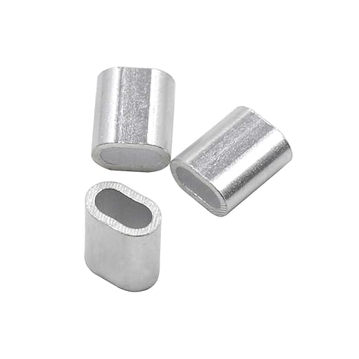 100pcs 3/32 inch Wire Rope Sleeves Aluminum Clip Fittings Cable Crimps