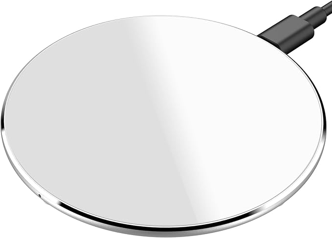 TOZO W1 New Anti-Slip Aircraft-Grade Aluminum Wireless Charger 15W Max Fast Wireless Charging Pad Compatible with iPhone 17/17 Pro/17 Pro Max/Air/16/15/14/SE Series, Samsung Galaxy S25/S24/S23, Silver