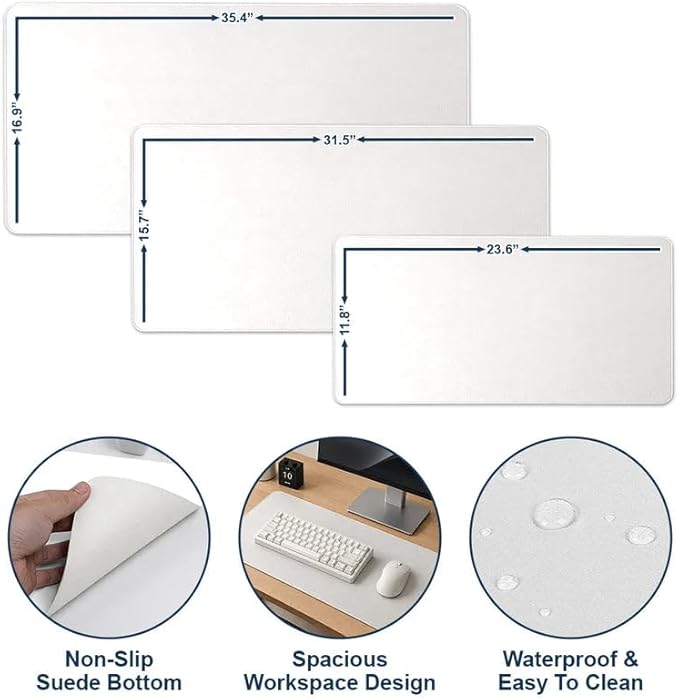 WANDER PRINTS Personalized Leather Desk Mat - Custom Photo Sketch Mouse Pad for Dad Grandpa, Father’s Day Office Desk Decor - Custom Photo Pencil Sketch Family Portrait Best Grandpa Dad Ever