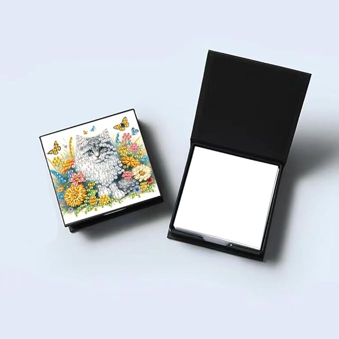 Generic Cat Painting Memo Pad Holder with 160 Sheets of Paper for DIY Art Craft