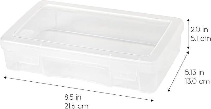 IRIS USA Clear Storage Cases, 6-Pack, |Made in USA|, Plastic Bead Organizing Containers with Snap Lid for Arts, Crafts, Ephemera, Stickers, & Dance Cheer, Clear - Medium