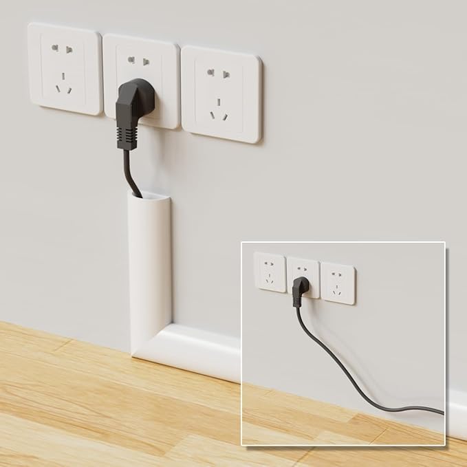 118" Side Open Cord Hider for Wall Mounted Tv, Silicone Flexible Cable Cover to Hide Conceal Cords Along Wall,Wire Raceway Management Cable Concealer Channel,Electric Cord Organizer,W 1.08"× H 0.6"