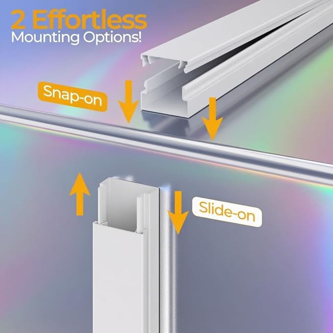 113.4in Cord Hider Kit, Cord Covers for 3-4 Wires on Wall, Self-Adhesive Tv Cable Hider, Paintable Wire Hider Wire Covers for Cords on Wall, Cable Cover Management Kit, L14.2 W1.18 H0.6in, White
