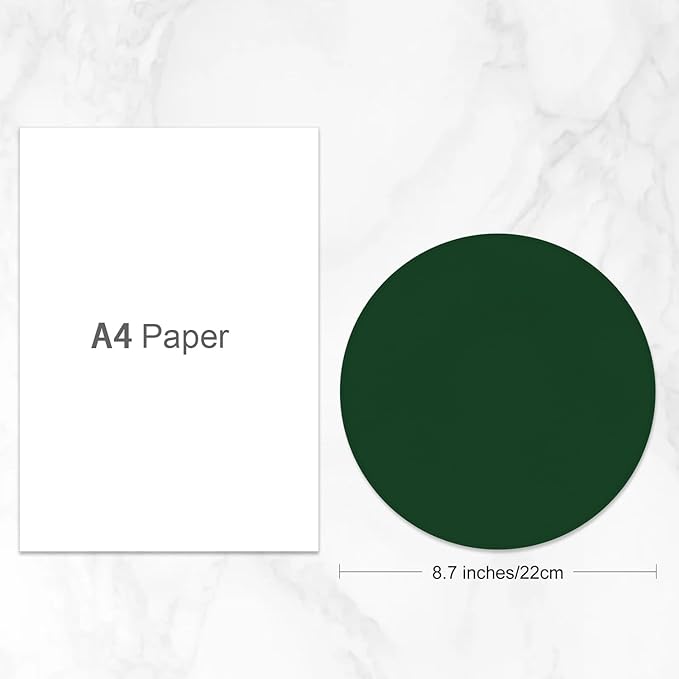 Leather Mouse Pad, Office Mouse Mat Non-Slip Rubber Base Stitched Edge Washable Waterproof Round Mousepad for Office Gaming PC Laptop, Round Diameter 8.7 inches, Dark Green