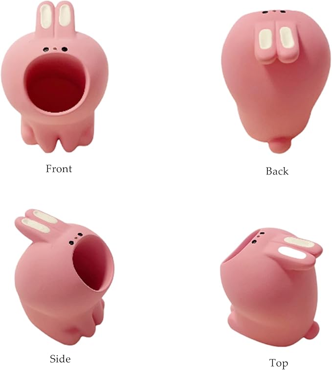 Cute Small Pen Pencil Holder, Kawaii Resin Cat Dog Dinosaur Rabbit Animal Paper Clip Toothbrush Mini Storage Organizer Office Desk Decorations