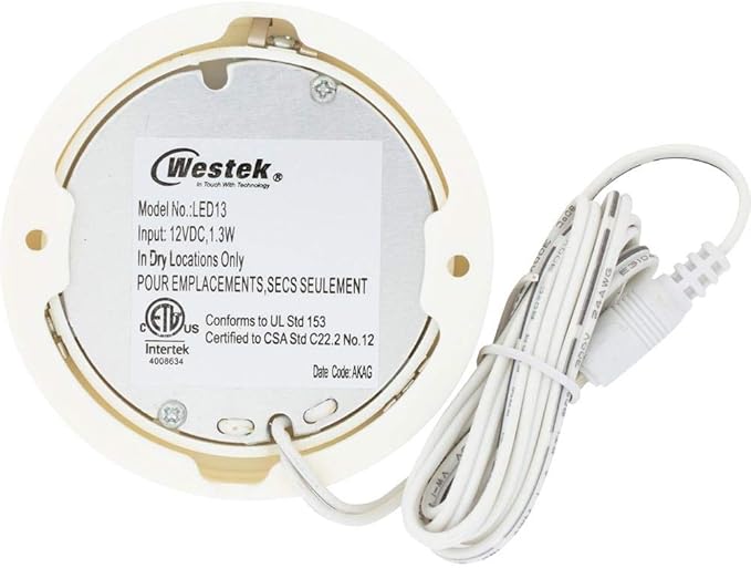 Westek LED33HBCC LED Under Cabinet Puck Light Starter Kit, 3-Pack