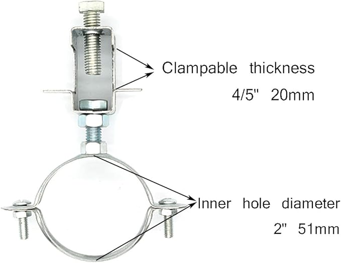 Conduit Hanger with Beam Clamp & Pipe Support Bracket (8 Pcs) - 2" (51mm) Cable Clamps for I-beam Installation