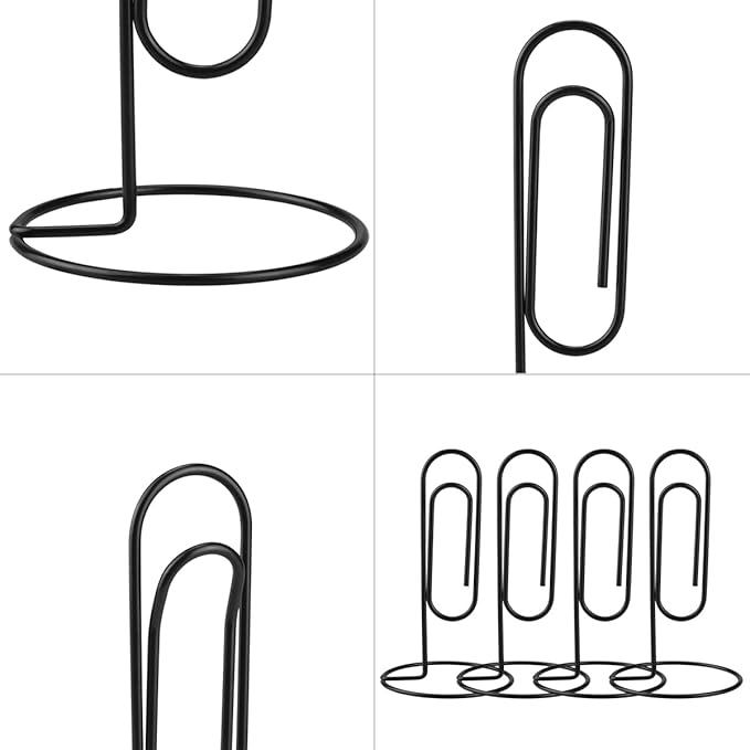 Table Number Holders, 4Pcs Jumbo Desk Paper Clip Table Place Card Holder Office Stand Memo Holders Desktop Memo Holder Picture Holder Office Accessory to Hold Bills Letters Reminders and Notes