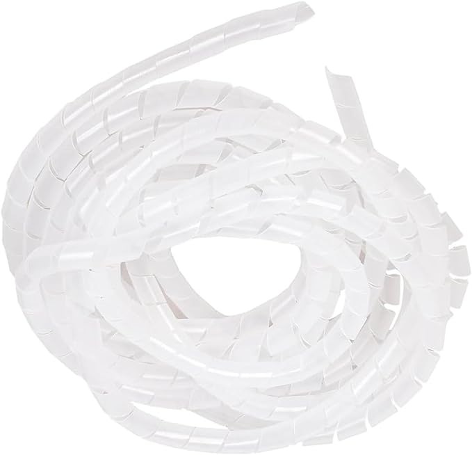 Spiral Cable Wrap - 9.8 Ft 5/8" Spiral Wire Wrap Cord Covers Bundle Sleeve Hose for Computer Electrical Wire Organizer (White, 5/8 Inch-9.8Ft)