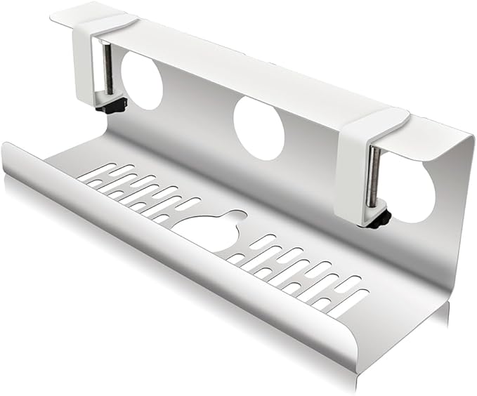 Cable Tray, Clamp Type, For Both Outward and Inward Facing, No Tools Required, No Drilling Required, Under Desk, Cable Storage, Cable Holder, Router Storage, Wire Organization Tray, Cord Management