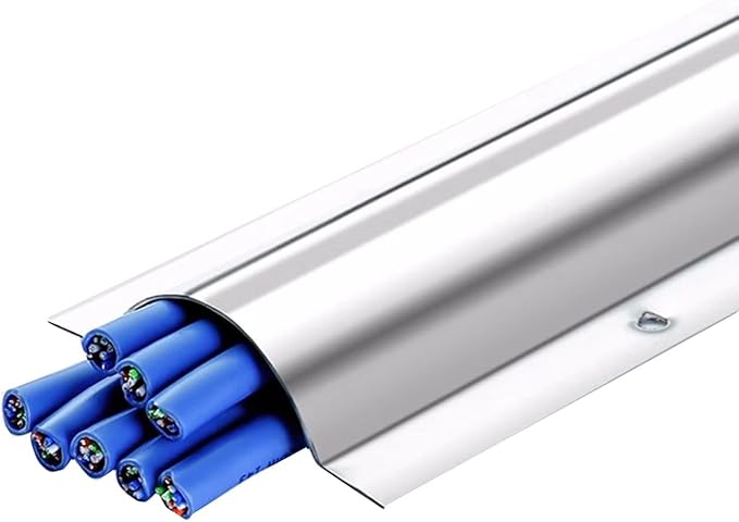 HAIXHX Aluminum Alloy Cord Cover Wire Hider Wall Management Kit, Floor Wire Organizer with Screws, Cable Raceway Cord Cover for Home or Workspace (Color : Length 150cm/59.1in, Size : No.10)