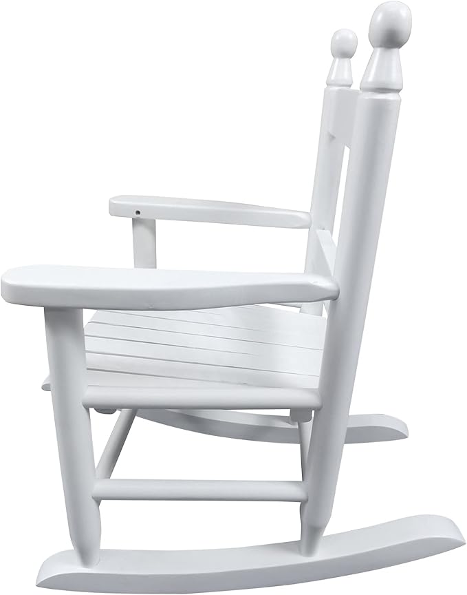 Kids Rocking Chair, Toddler Rocking Chair, Children’s Rocking Chair Porch Rocker Chair with Classic Rocker and Hardwood Construction, for Nursery, Indoor, Outdoor, Living Rooms, Bedrooms (White)