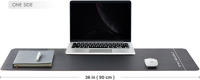 Dual Sided Leather Desk Mat - Waterproof Desk Pad for Office and Home - Desk Organization and Accessories - Ideal for Large Mouse Pad and Desk Mats on Top of Desks(Black+Red,36"x 17")