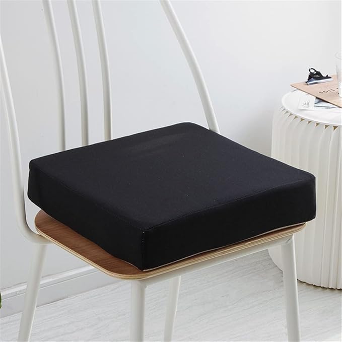 Indoor Chair Cushions Memory Foam Seat Cushion for Armchair, Non-Slip Pads Booster Comfort Pad Indoors Outdoors Car Office Sofa - Square (45X45x5cm,Black)