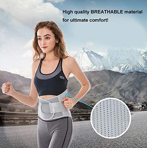 Lower Back Braces for Back Pain Relief - Compression Belt for Men & Women - Lumbar Support Waist Backbrace for Herniated Disc, Sciatica, Scoliosis - Breathable Mesh Design, Adjustable Straps (S, Gray)